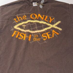 Brown Christian Jesus Graphic‎ T-Shirt